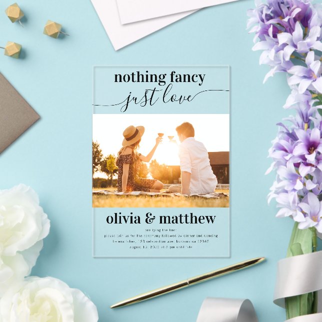 Invitaciones Acrílicas Nada de fantasía solo amor PhotoWedding (Insitu (Boda))