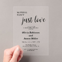 Invitaciones Acrílicas Nada Elegante Solo Amor Boda Casual