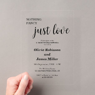 Invitaciones Acrílicas Nada Elegante Solo Amor Boda Casual