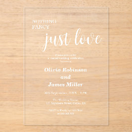 Invitaciones Acrílicas Nada Elegante Solo Amor Boda Casual