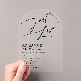 Invitaciones Acrílicas Nada Elegante Solo Amor Boda Moderna