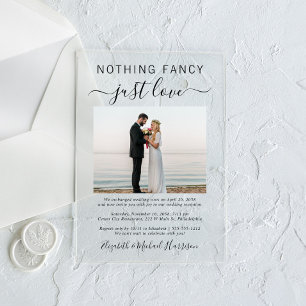 Invitaciones Acrílicas Nada Elegante Solo Amor Foto Boda Recepción