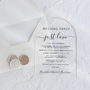 Invitaciones Acrílicas Nada Elegante Solo Arco de Boda Recepción
