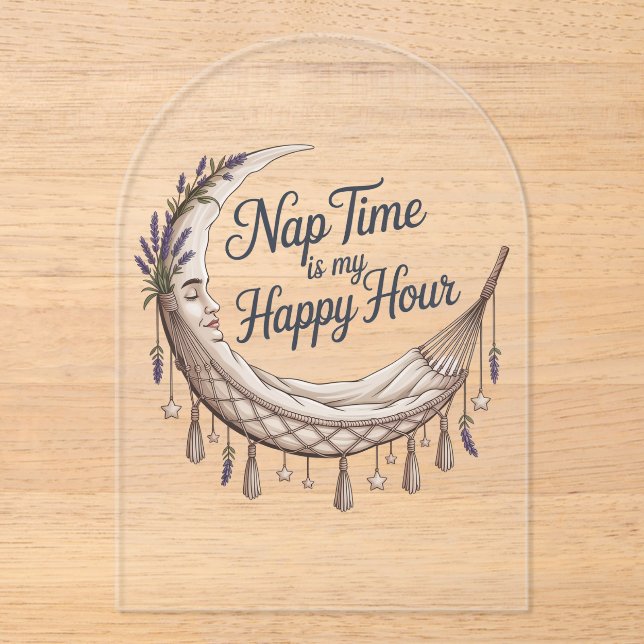 Invitaciones Acrílicas Nap Time Is My Happy Hour (Anverso)