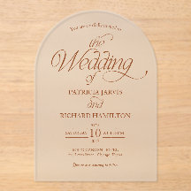 Naranja Oscuro Moderno Minimalista Arco Boda Elega