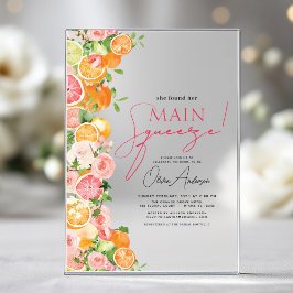 Invitaciones Acrílicas Naranja para la ducha nupcial Main Squeeze Citrus