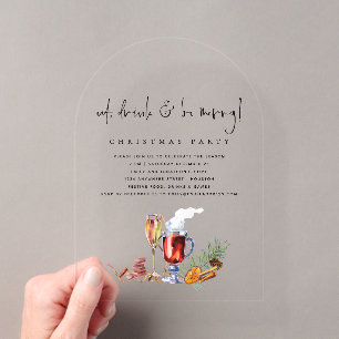Invitaciones Acrílicas Navidad de Acrílico Come Bebe y Alégrate