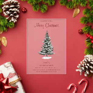 Invitaciones Acrílicas Navidad en Nueva York: Fiesta Moderna de Invierno 