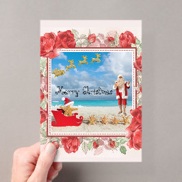 Invitaciones Acrílicas Navidad Peluda y Brillante