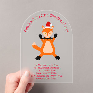 Invitaciones Acrílicas Navidades breves Fox Personalizado