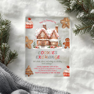 Invitaciones Acrílicas Navidades Cookie Exchange   Festividad colorida