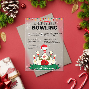 Invitaciones Acrílicas Navidades de vacaciones Bowling Fiesta de nieve