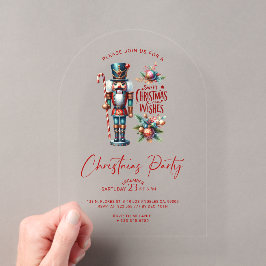 Invitaciones Acrílicas Navidades dulces desean que el Fiesta de Nutcracke