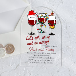 Invitaciones Acrílicas Navidades Fiesta bebe cócteles Vidrio Gafas