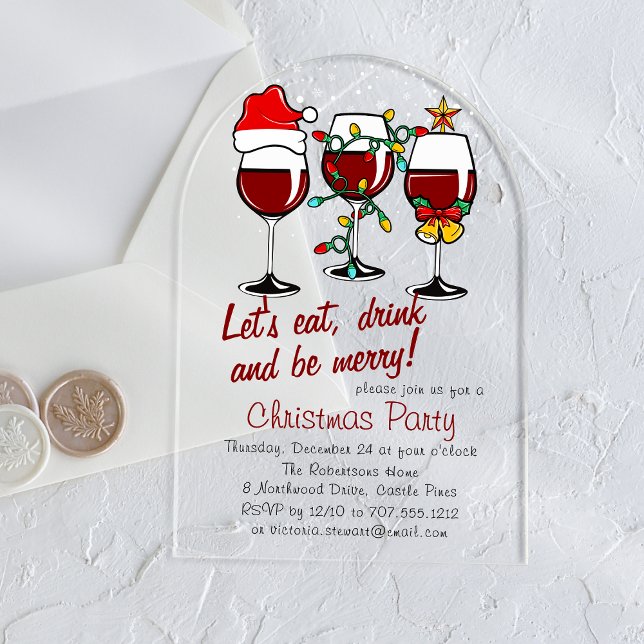 Invitaciones Acrílicas Navidades Fiesta bebe cócteles Vidrio Gafas (Subido por el creador)