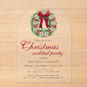 Invitaciones Acrílicas Navidades Fiesta de cócteles Fiesta de Navidades c
