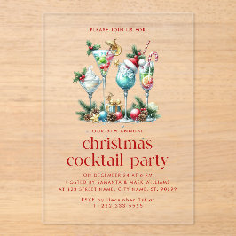Invitaciones Acrílicas Navidades Navidades Temáticos Fiestas De Cócteles