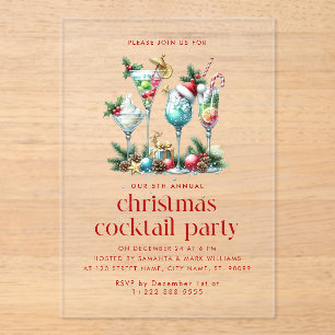 Invitaciones Acrílicas Navidades Navidades Temáticos Fiestas De Cócteles