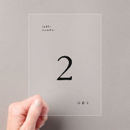 Invitaciones Acrílicas Negro Simple Moderno Arco Acrílico Número de Tabla