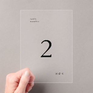Invitaciones Acrílicas Negro Simple Moderno Arco Acrílico Número de Tabla