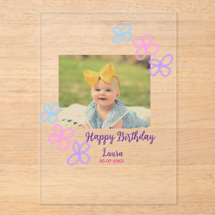 Invitaciones Acrílicas Niños bebé primer cumpleaños añadir fecha añadir f
