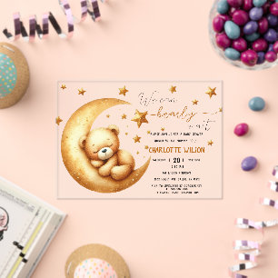 Invitaciones Acrílicas No Podemos Esperar Cute Baby Bear Baby Shower
