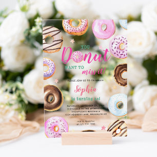 Invitaciones Acrílicas No te Quieres Perder Cumpleaños Acuarela
