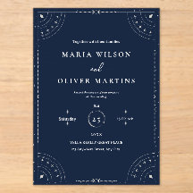 Noche estrellada Boda celestial Azul marino Elegan
