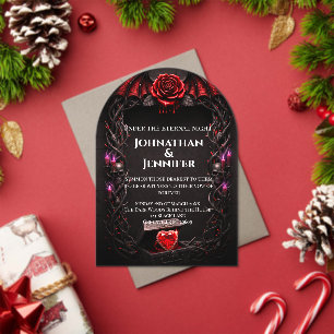 Invitaciones Acrílicas Noche Eterna Boda Gótica de Vampire Romance Oscuro