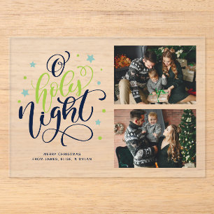 Invitaciones Acrílicas "Noche Santa" Foto de Navidad