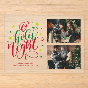 Invitaciones Acrílicas "Noche Santa" Foto de Navidad