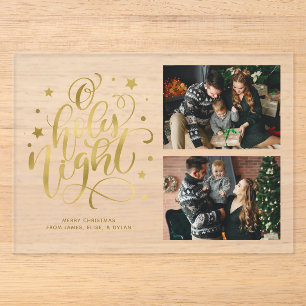 Invitaciones Acrílicas "Noche Santa" Foto de Navidad