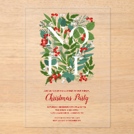 Invitaciones Acrílicas NOEL Elegant Greenery Christmas