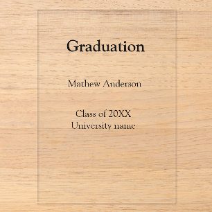 Invitaciones Acrílicas nombre de graduación clase de 20XX nombre de unive