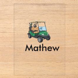 Invitaciones Acrílicas nombre del hombre del coche de golf verde regalos
