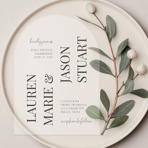 Invitaciones Acrílicas Nombres Minimalistas modernos caligrafía negra