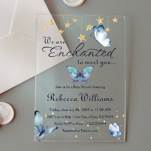 Invitaciones Acrílicas Nos Encanta Conocerte Butterfly Baby Shower