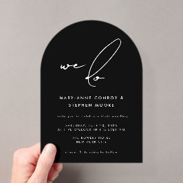 Invitaciones Acrílicas Nosotros hacemos escritura de caligrafía negra mod