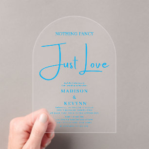 Invitaciones Acrílicas Nothing Fancy Just Love Boda 