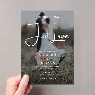 Invitaciones Acrílicas Nothing Fancy Just Love Foto Boda