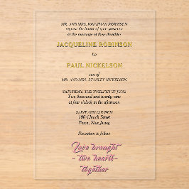 Invitaciones Acrílicas Novia y novio rosados