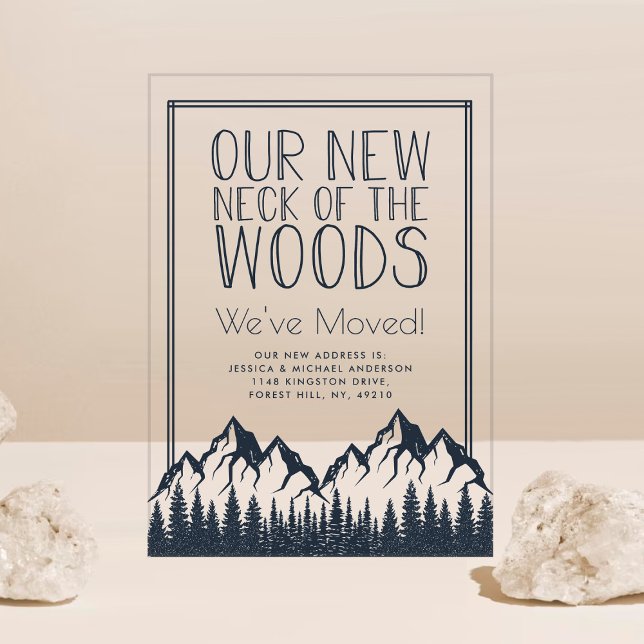 Invitaciones Acrílicas Nuestro Nuevo Cuello De Woods Nuevo Hogar En Movim (Subido por el creador)
