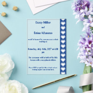 Invitaciones Acrílicas Nuestros Corazones de 8 Bits en Boda de Acrílico A