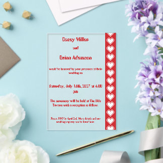 Invitaciones Acrílicas Nuestros Corazones de 8 Bits en Boda de Acrílico C