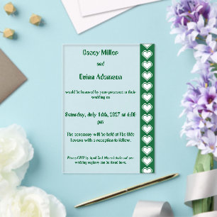 Invitaciones Acrílicas Nuestros Corazones de 8 Bits en Boda de Acrílico V
