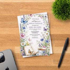 Invitaciones Acrílicas Nueva Capitulo Té Mariposas Libro Despedida de sol