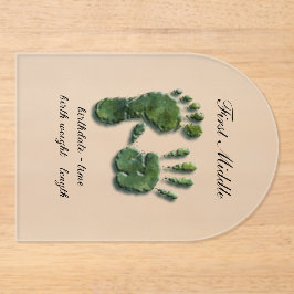 Invitaciones Acrílicas Nueva huella de mano de infante