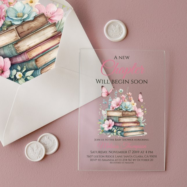 Invitaciones Acrílicas Nuevo capítulo Chica rosa libro de historias Baby  (Subido por el creador)