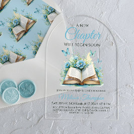 Invitaciones Acrílicas Nuevo Chapter Boy Blue Brunch Book Baby Shower
