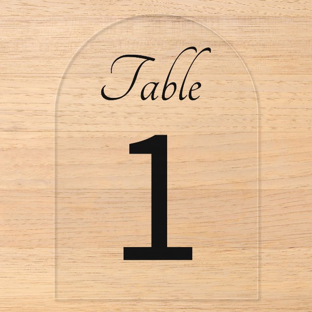 Invitaciones Acrílicas Números de Mesa de Acrílico (Anverso)